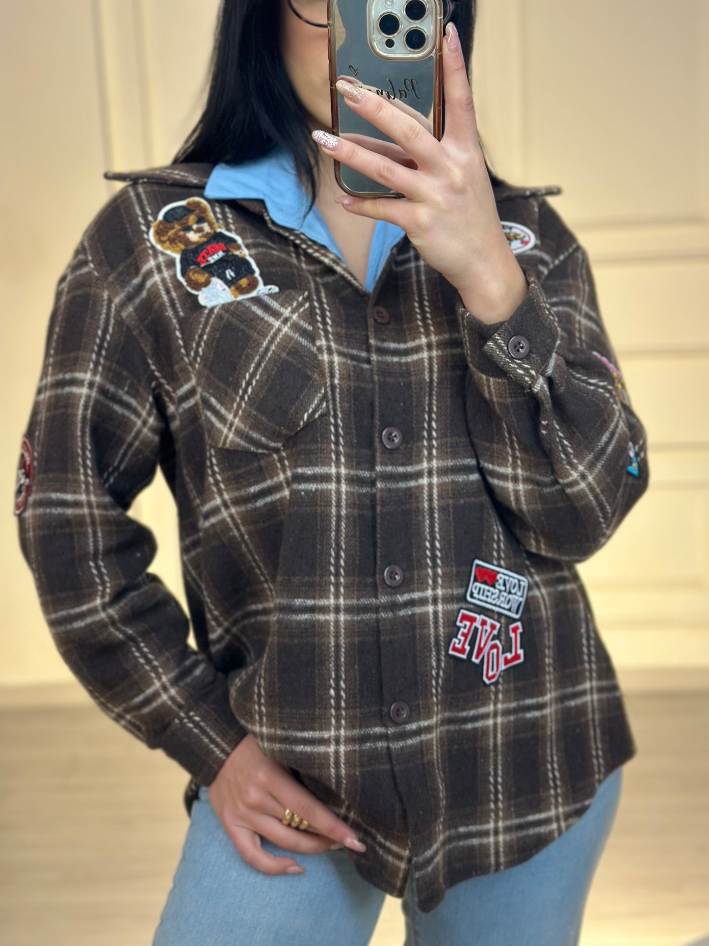 Camicia tartan bear