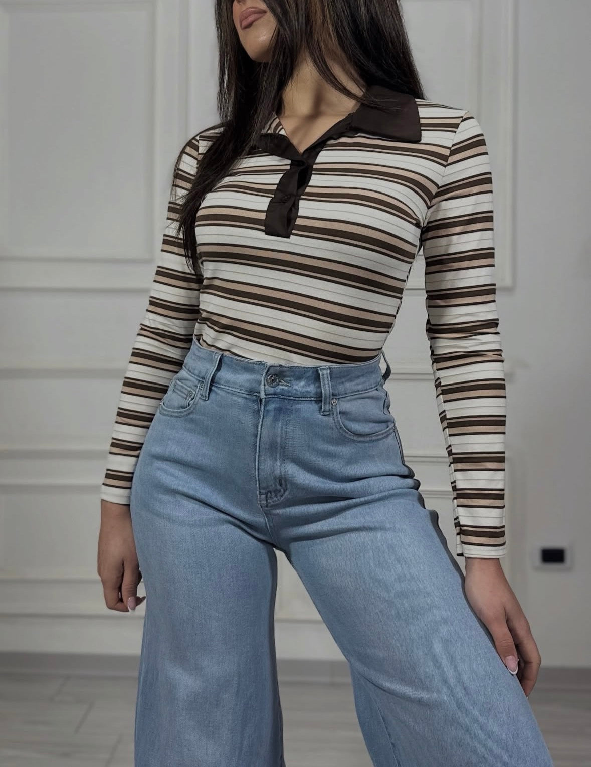 Polo brown strip