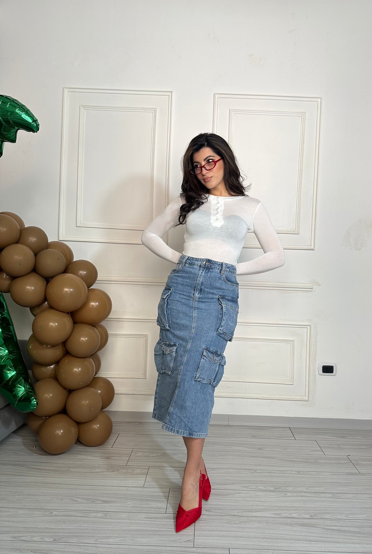 Gonna longuette denim