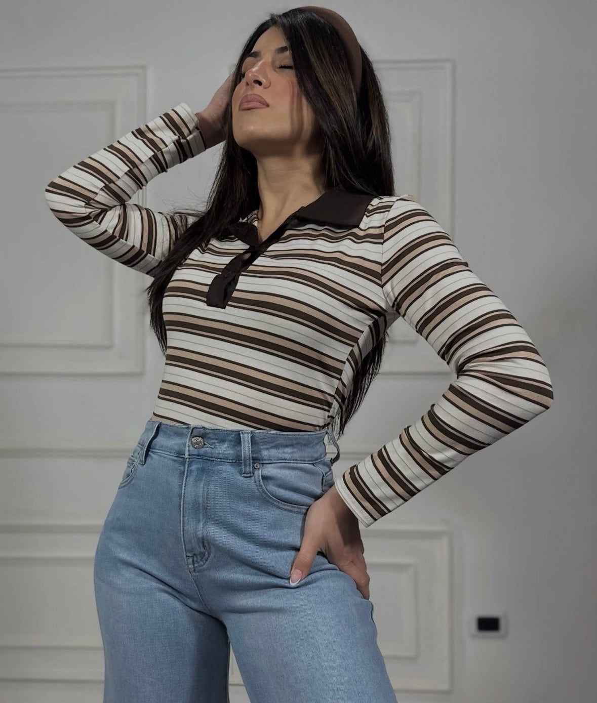 Polo brown strip