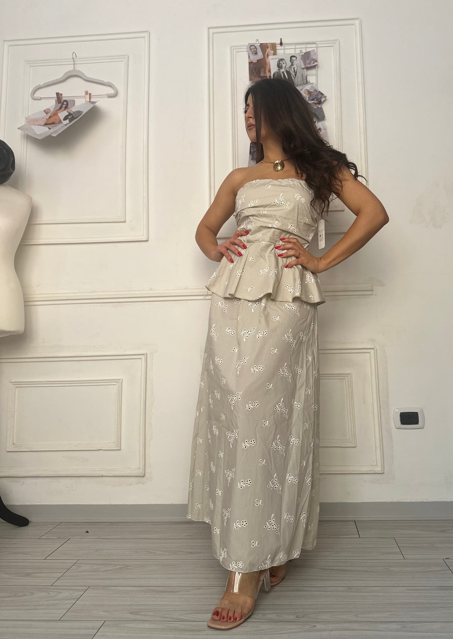 Maxi-gonna pizzo sangallo