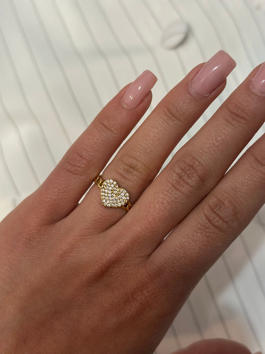 Anello cuore catena