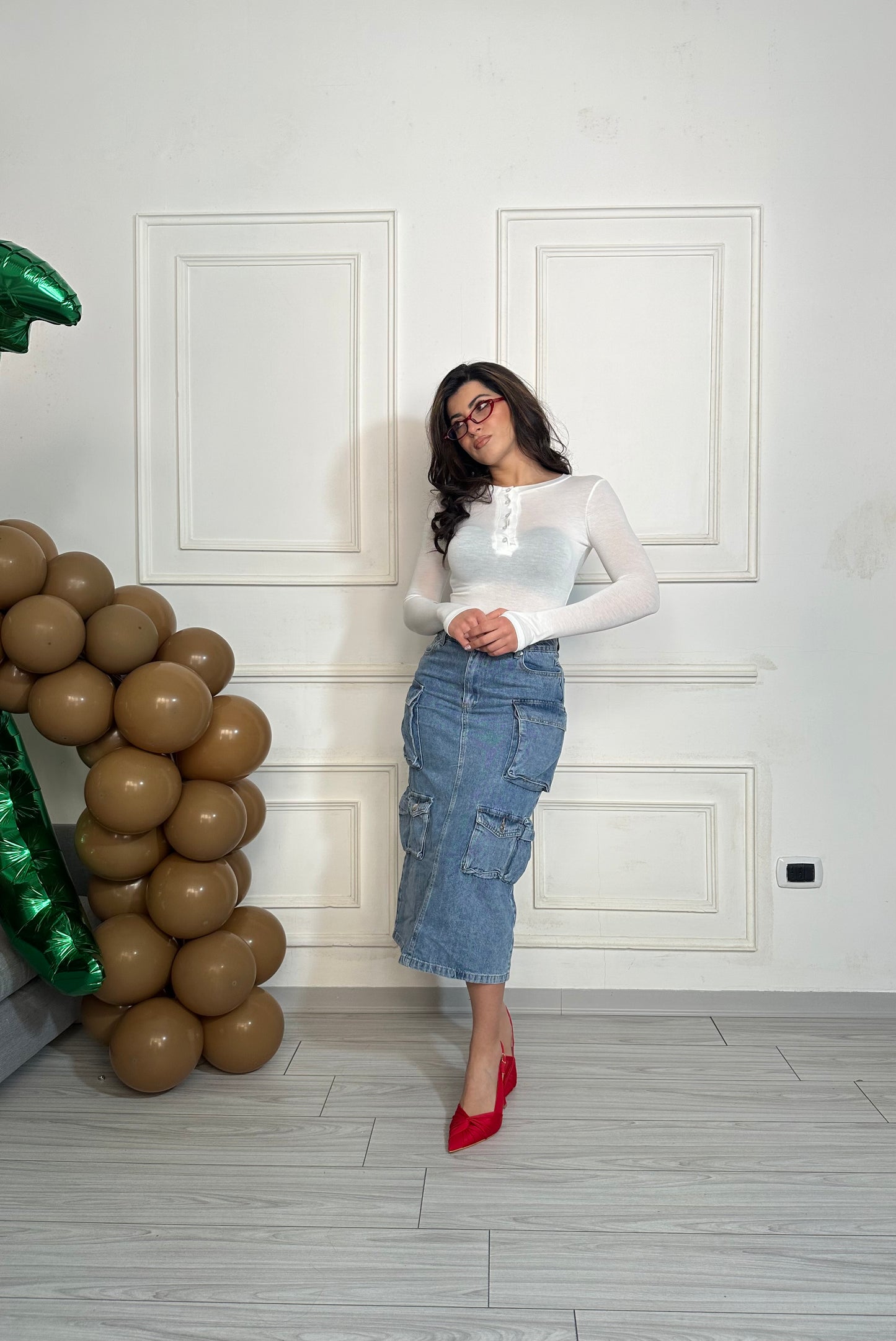 Gonna longuette denim