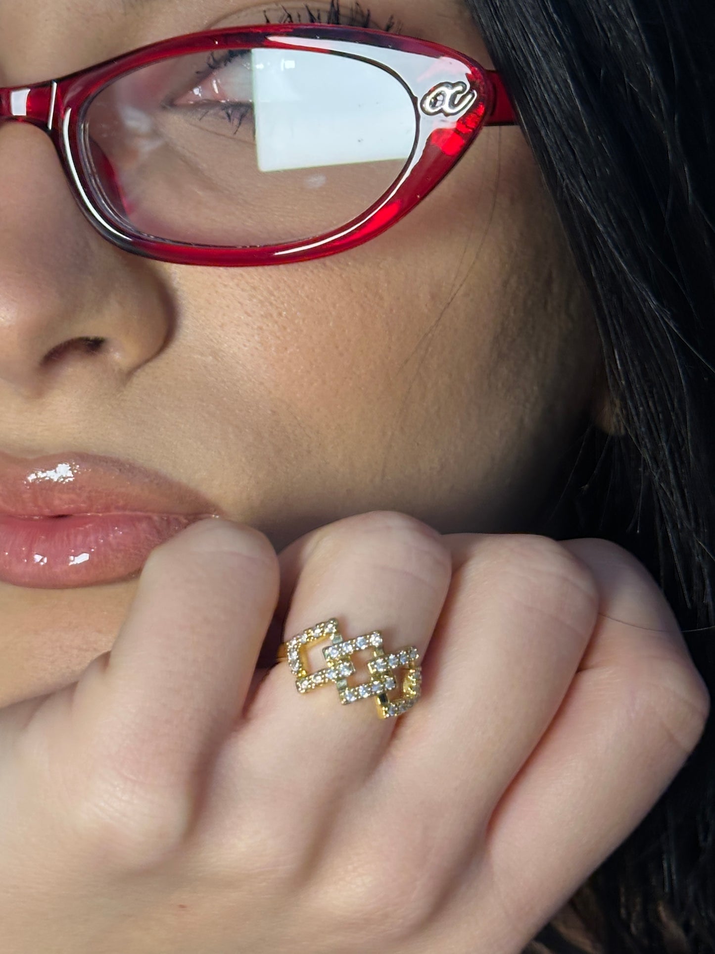 Anello triple strass