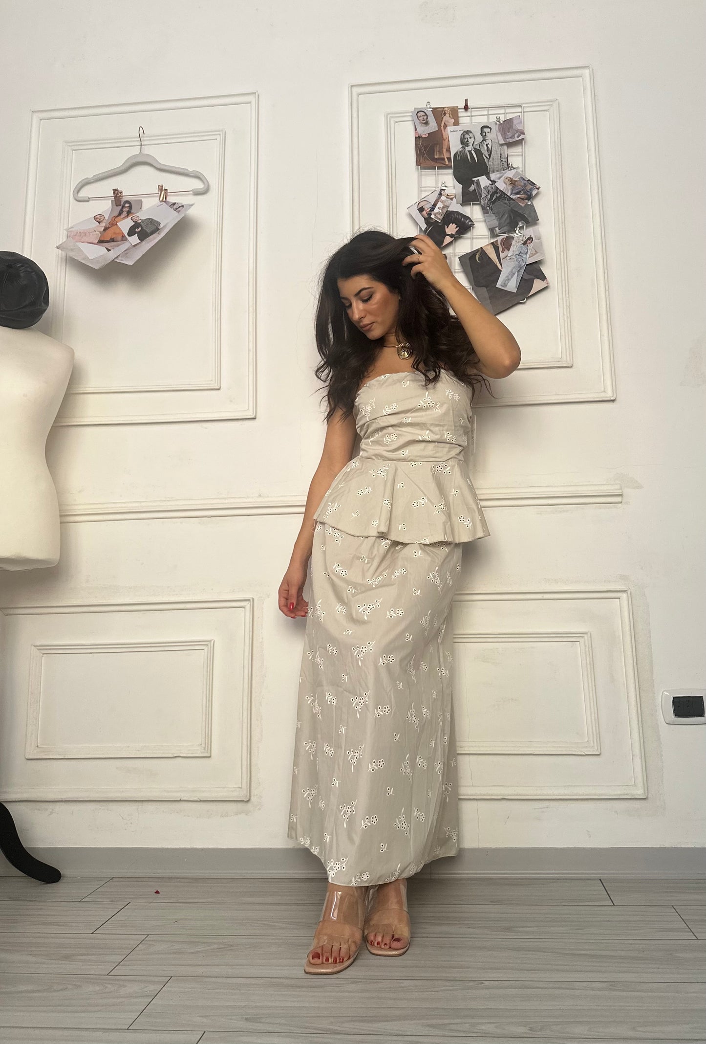 Maxi-gonna pizzo sangallo