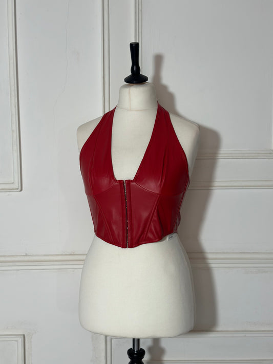 Corsetto ecopelle stringhe
