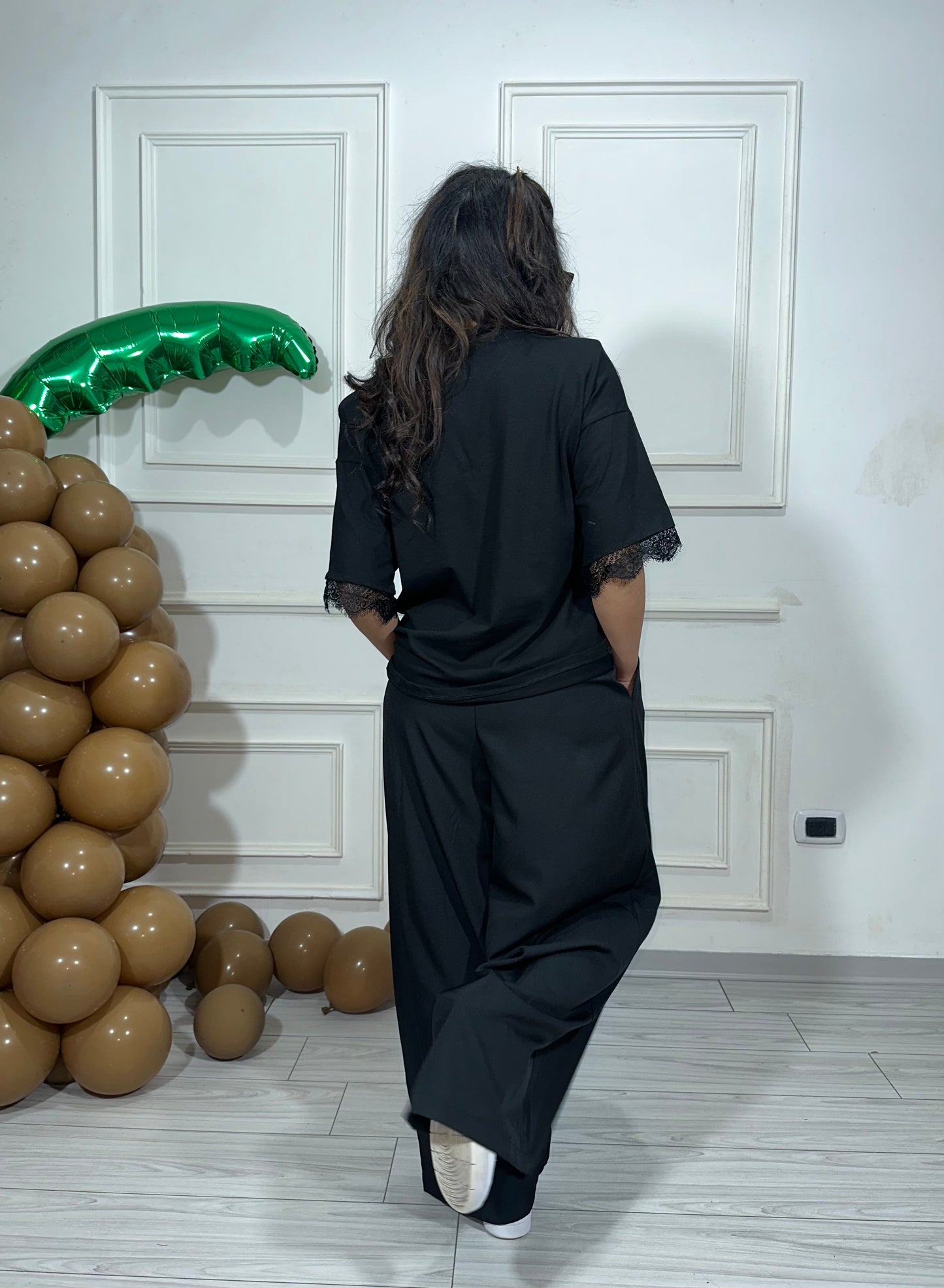 T-shirt over riporto pizzo