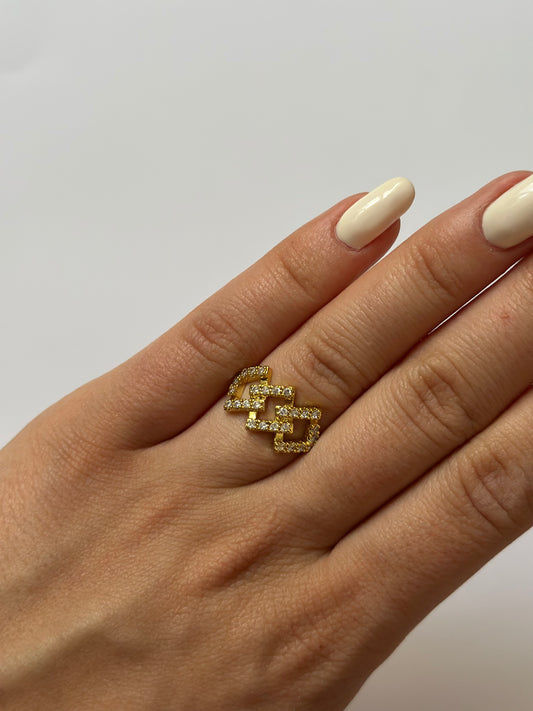 Anello triple strass