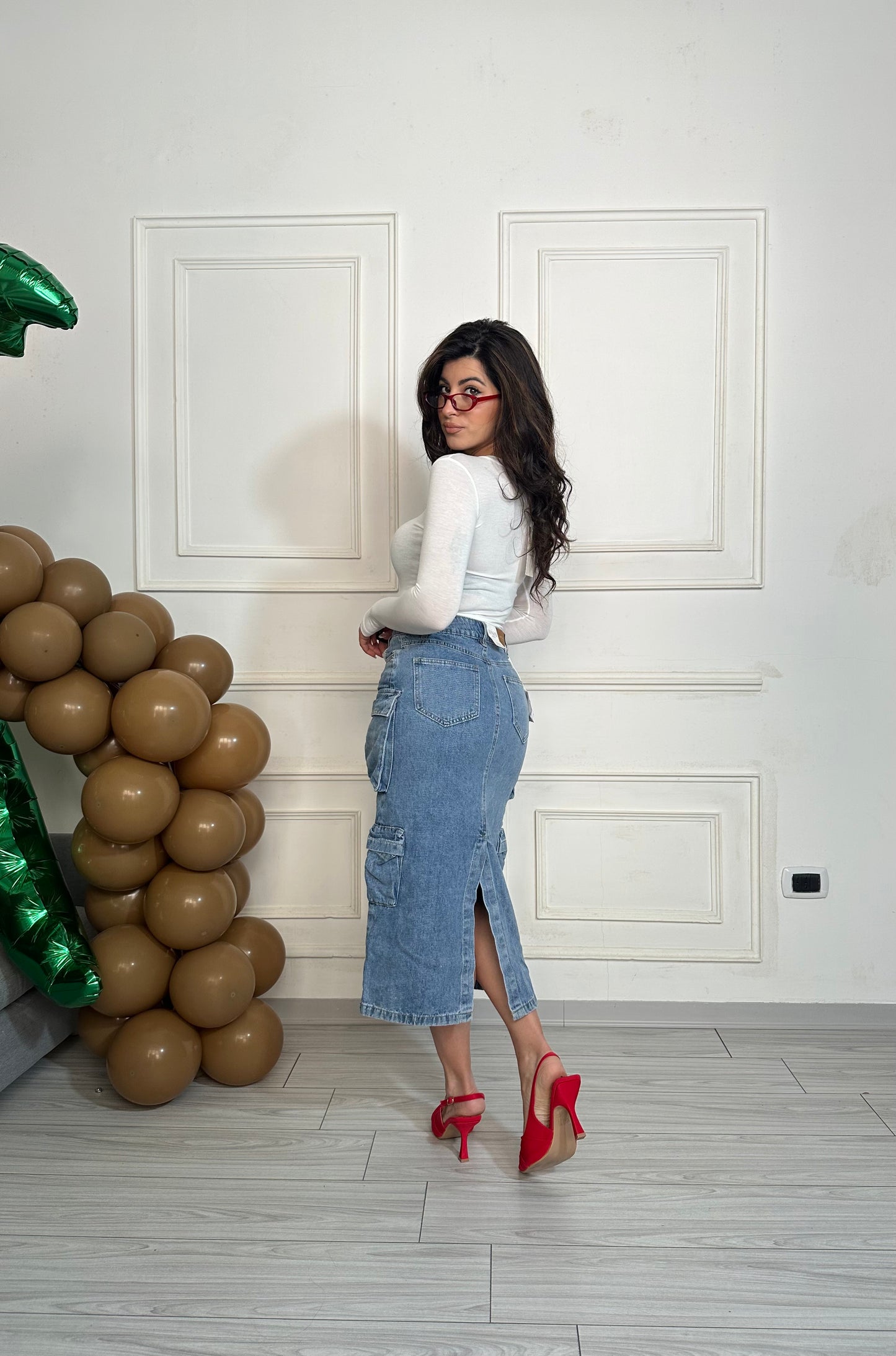 Gonna longuette denim